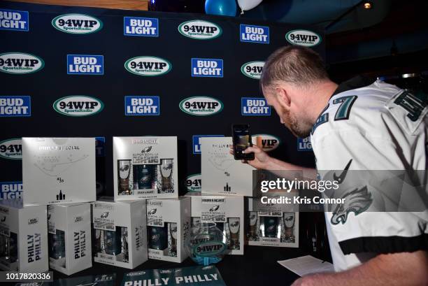 Fans as they eagerly wait at Chickies and Petes to receive Bud Lights Philly Philly Commemorative Super Bowl LII Pack which went on-sale Thursday,...