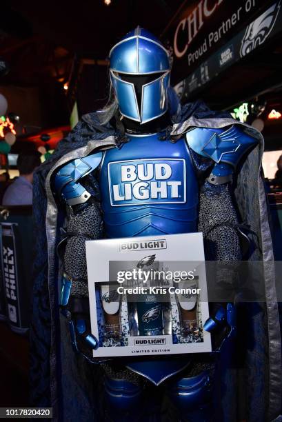 Bud Light's Bud Knigh a meet with fans as they eagerly wait at Chickies and Petes to receive Bud Lights Philly Philly Commemorative Super Bowl LII...