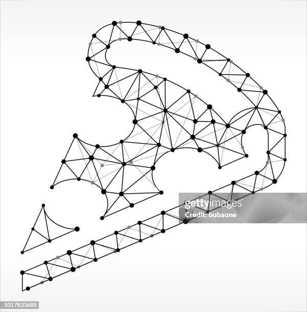 pizza slice triangle node black and white pattern - pepperoni pizza slice stock illustrations