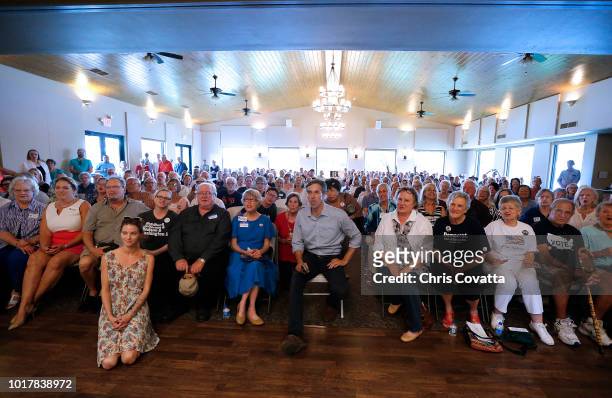 Rep Beto O'Rourke of El Paso poses for a photo during a town hall meeting at the Quail Point Lodge on August 16, 2018 in Horseshoe Bay, Texas....