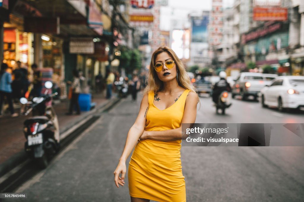 Asian woman in the city