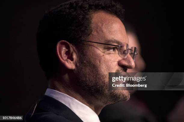 Alejandro Vollbrechthausen, managing director of Goldman Sachs & Co., speaks during the Peru CFO Summit in Lima, Peru, on Thursday, Aug. 16, 2018....