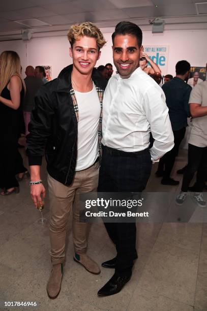 Pritchard and Dr Ranj Singh attend a private view of Attitude Magazine's exhibition celebrating their 300th issue at [VENUE} on August 16, 2018 in...