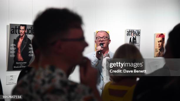 Darren Styles attends a private view of Attitude Magazine's exhibition celebrating their 300th issue at [VENUE} on August 16, 2018 in London, England.