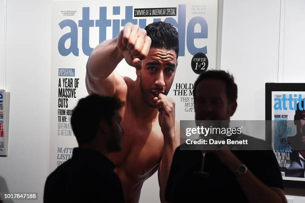 Atmosphere at a private view of Attitude Magazine's exhibition celebrating their 300th issue at [VENUE} on August 16, 2018 in London, England.