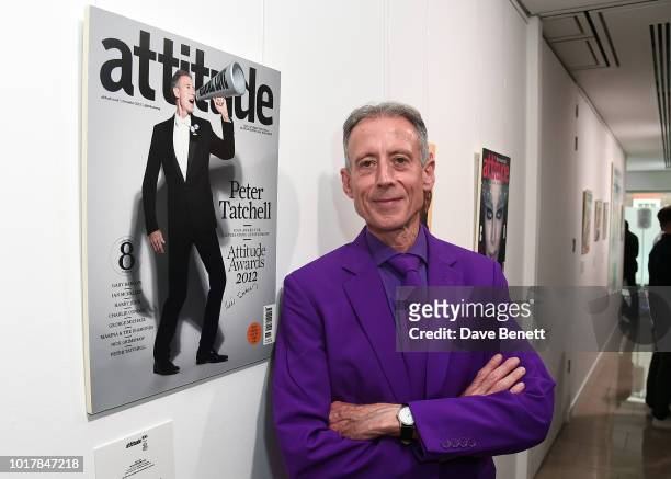 Peter Tatchell attends a private view of Attitude Magazine's exhibition celebrating their 300th issue at [VENUE} on August 16, 2018 in London,...