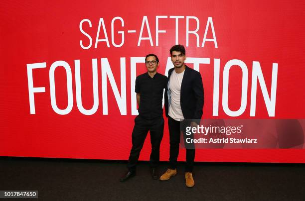 Eric Kohn of Indiewire and actor Raul Castillo attend SAG-AFTRA Foundation Conversations: "We The Animals" at The Robin Williams Center on August 16,...