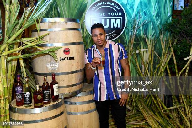 Rotimi attends the Raise Your Rum on National Rum Day with BACARDI Rum on August 16, 2018 in New York City.