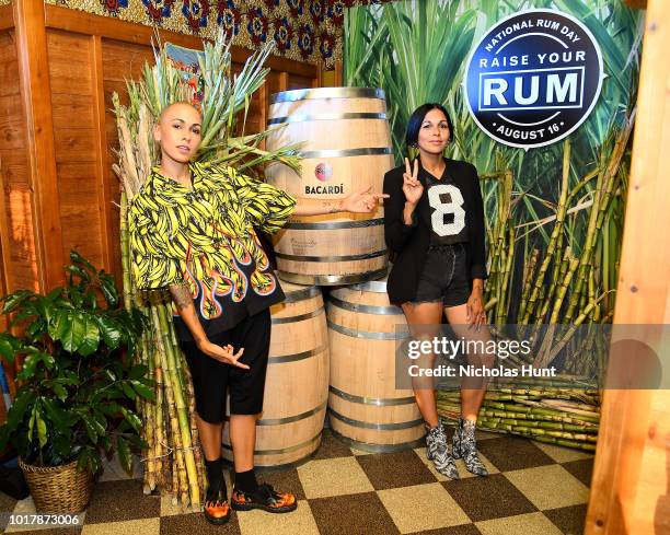 Nicole Albino and Natalie Albino of Nina Sky attend the Raise Your Rum on National Rum Day with BACARDI Rum on August 16, 2018 in New York City.