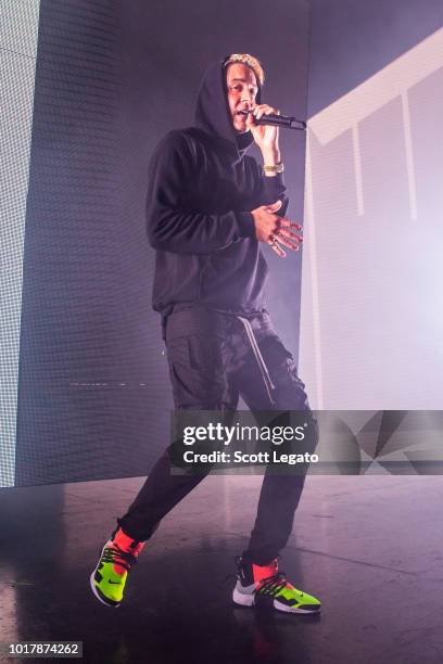 Eazy performs during the Endless Summer Tour 2018 at DTE Energy Music Theater on August 16, 2018 in Clarkston, Michigan.