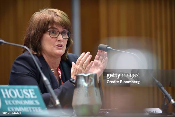Michele Bullock, assistant governor at the Reserve Bank of Australia , speaks during a hearing before the House of Representatives economics...