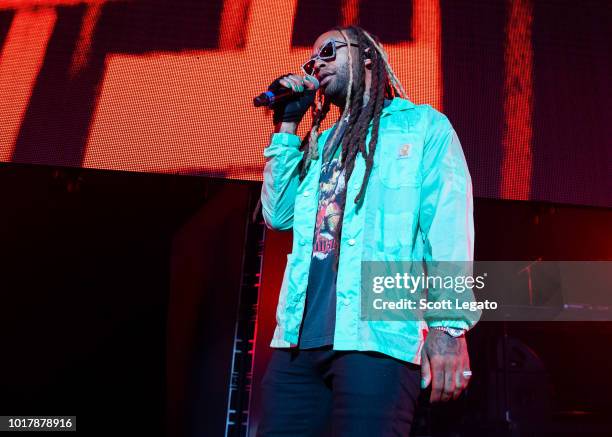 Ty Dolla $ign performs during the Endless Summer Tour 2018 at DTE Energy Music Theater on August 16, 2018 in Clarkston, Michigan.