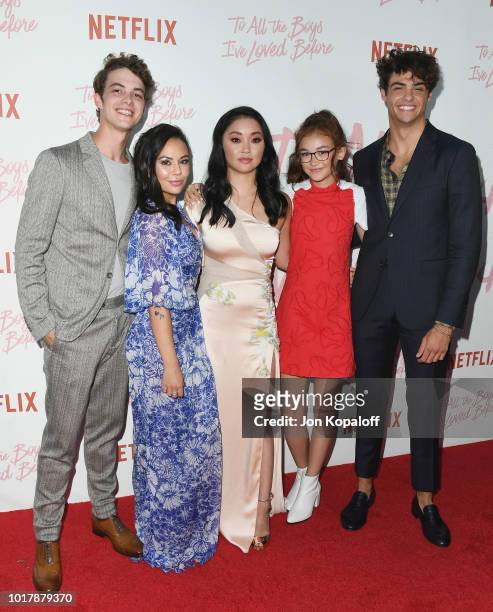 Israel Broussard, Janel Parrish, Lana Condor, Anna Cathcart and Noah Centineo attend the screening of Netflix's "To All The Boys I've Loved Before"...