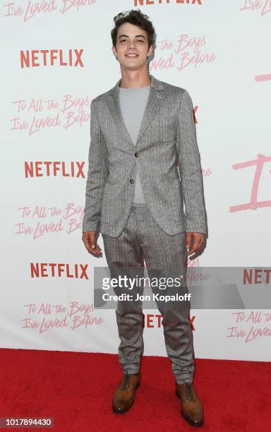 Israel Broussard attends the screening of Netflix's "To All The Boys I've Loved Before" at Arclight Cinemas Culver City on August 16, 2018 in Culver...