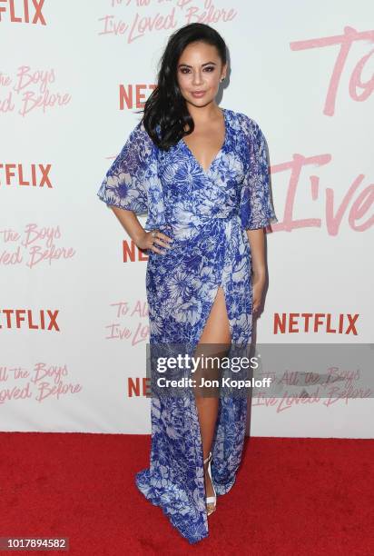 Janel Parrish attends the screening of Netflix's "To All The Boys I've Loved Before" at Arclight Cinemas Culver City on August 16, 2018 in Culver...