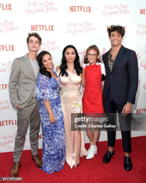 Israel Broussard, Janel Parrish, Lana Condor Anna Cathcart and Noah Centineo attend Netflix's 'To All the Boys I've Loved Before' Los Angeles Special...