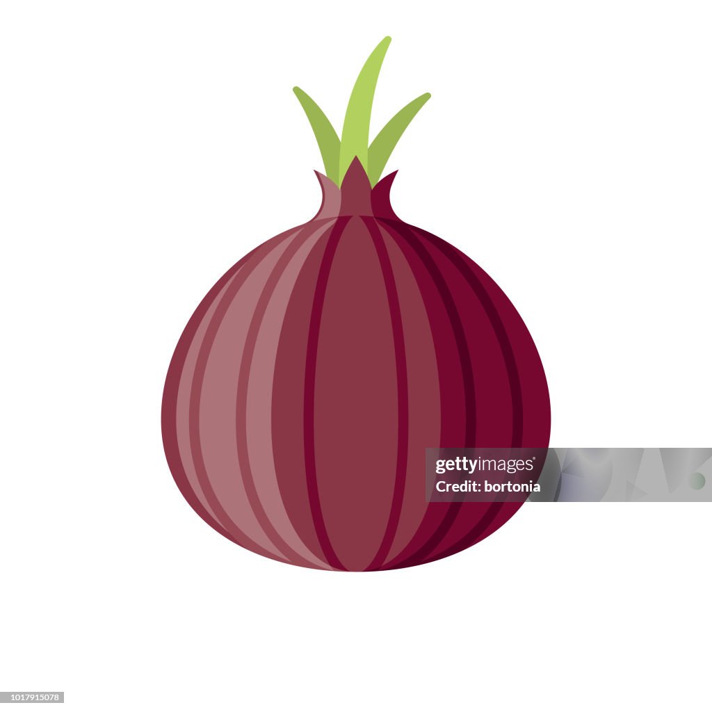 Rote Zwiebel flache Design Gemüse-Ikone