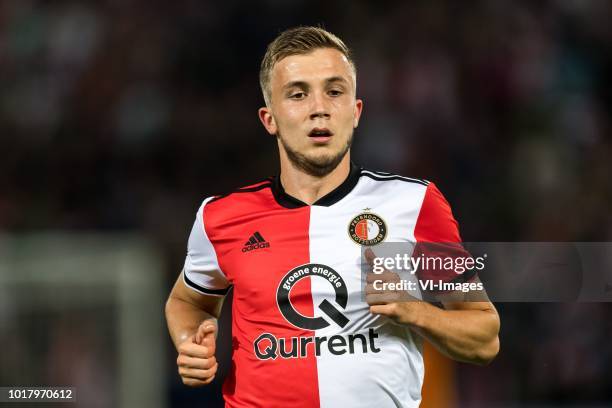 Dylan Vente of Feyenoord during the UEFA Europa League third round qualifying second leg match between Feyenoord Rotterdam and AS Trencin at De Kuip...