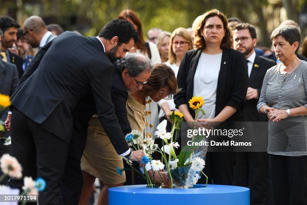 Rogerr Torrent, President of the Parliament of Catalonia, Quim Torra President of Catalonia, Laura Masvidal, wife of former member of the Catalan...