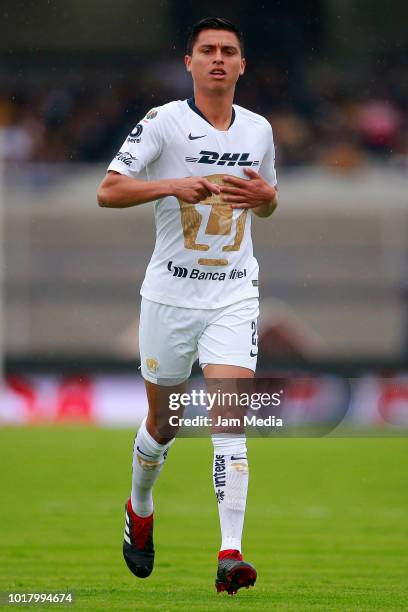 Rosario Cota of Pumas looks on during the fourth round match between Pumas UNAM and Pachuca as part of the Torneo Apertura 2018 Liga MX at Olimpico...