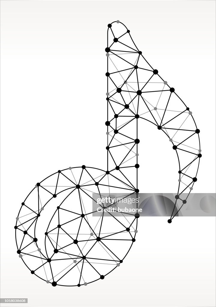 Note Design Triangle Music Note Triangle Node Black And White Pattern High-Res Vector ...