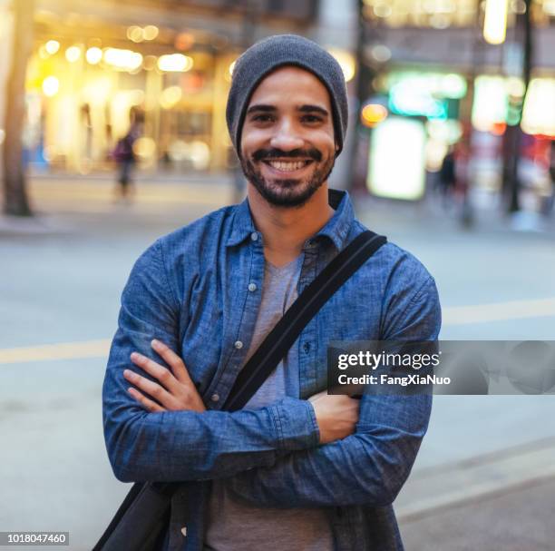 young man street portrait - spanish and portuguese ethnicity stock pictures, royalty-free photos & images