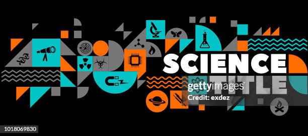 science title design composition - science and technology stock illustrations