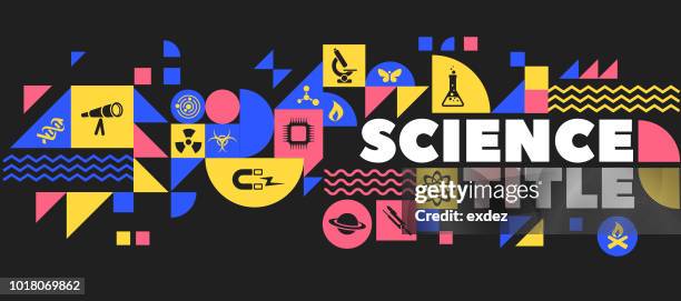 science title design composition - telescope stock illustrations