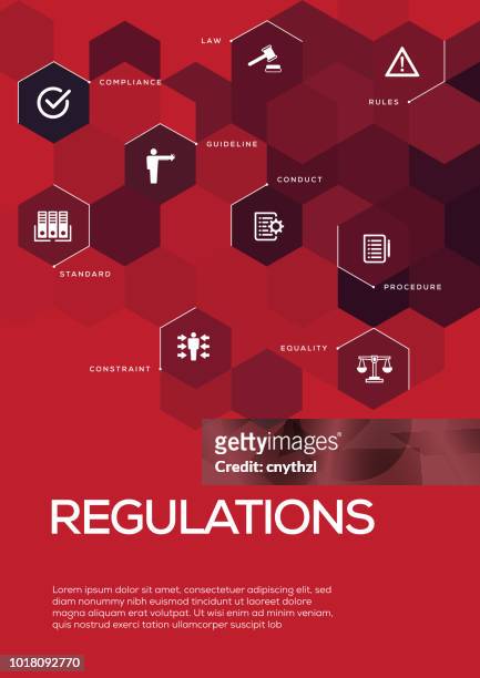 regulations. brochure template layout, cover design - office safety stock illustrations