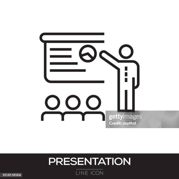 presentation line icon - engaging classroom stock illustrations