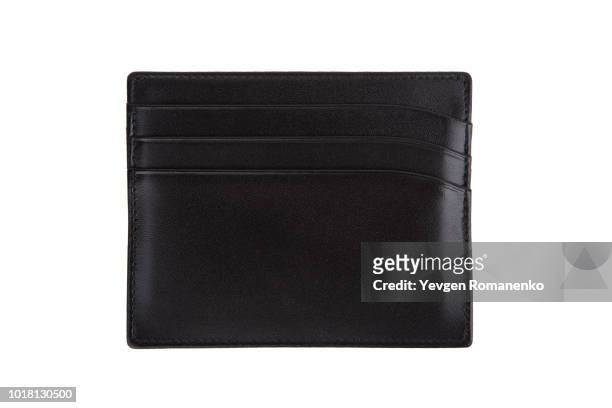 black credit cards wallet isolated on white background - wallet stock pictures, royalty-free photos & images
