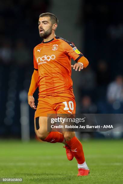 Elliot Lee of Luton Town during the Carabao Cup First Round match between West Bromwich Albion and Luton Town at The Hawthorns on August 14, 2018 in...