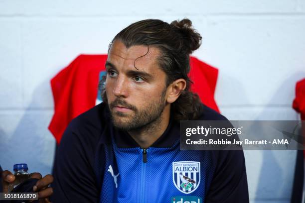 Jay Rodriguez of West Bromwich Albion during the Carabao Cup First Round match between West Bromwich Albion and Luton Town at The Hawthorns on August...