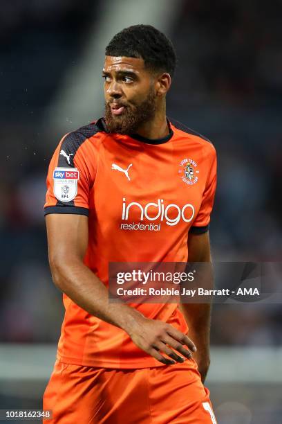 Jake Jervis of Luton Town during the Carabao Cup First Round match between West Bromwich Albion and Luton Town at The Hawthorns on August 14, 2018 in...