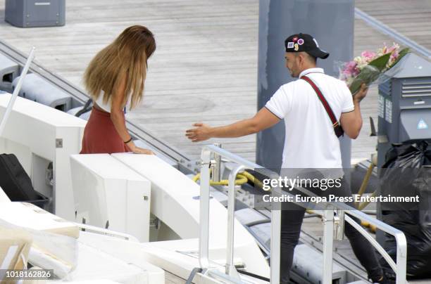 Isa Pantoja and Omar Montes are seen on August 17, 2018 in Miami, Florida.