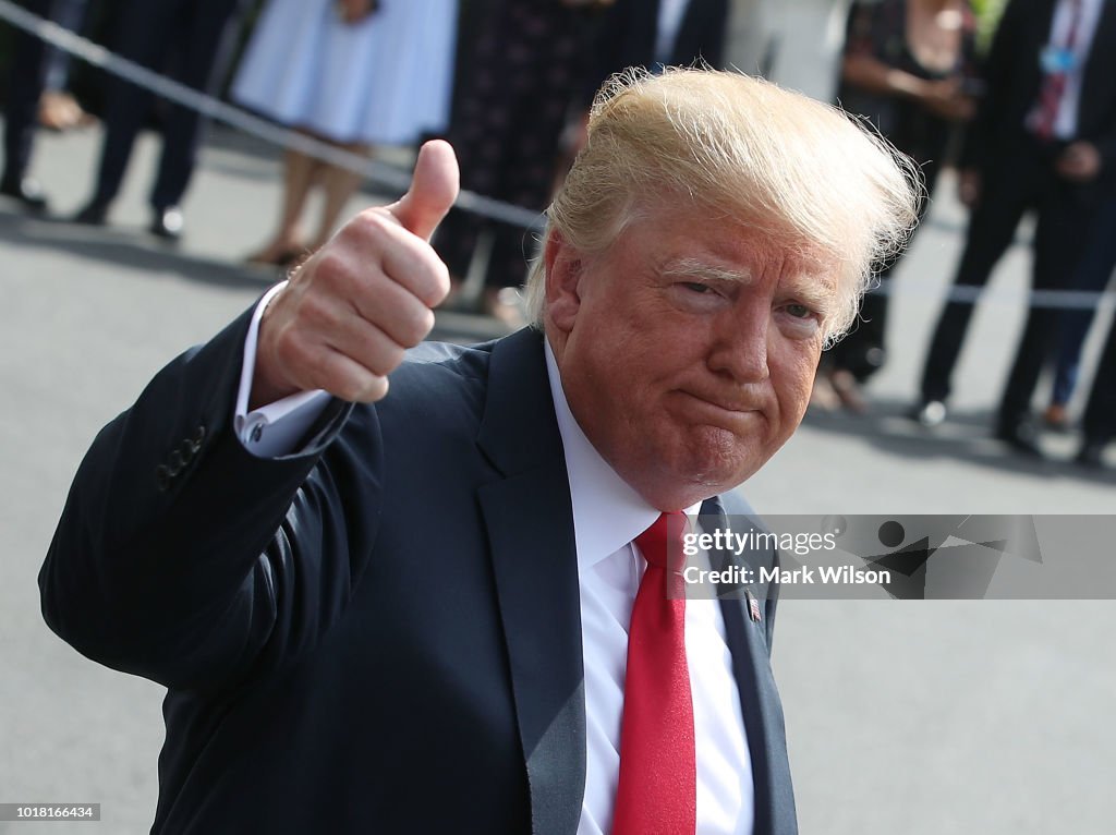 President Trump Departs The White House For The Weekend