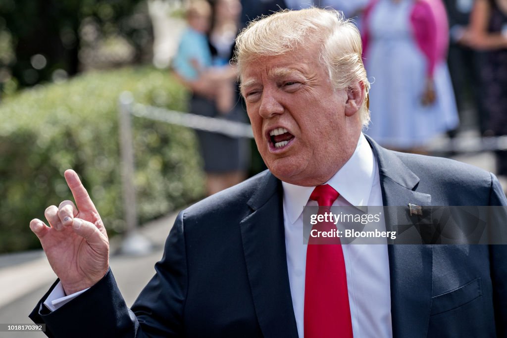 President Trump Departs White House For Travel To New York And New Jersey