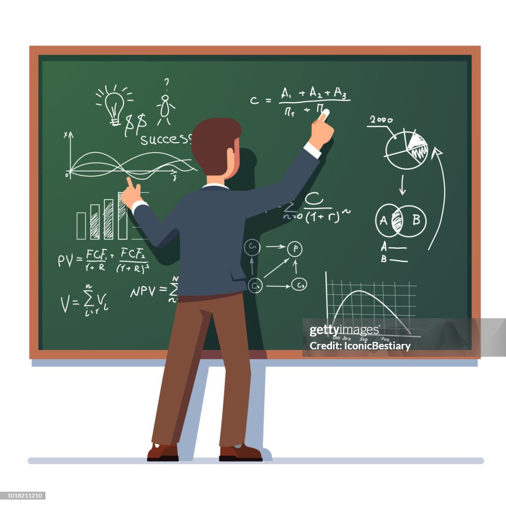 Prof Explaining Image Business School Professor Teaching Explaining And Writing Formula On ...