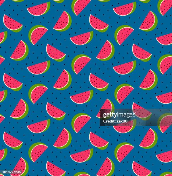 watermelon seamless pattern - watermelon pattern stock illustrations