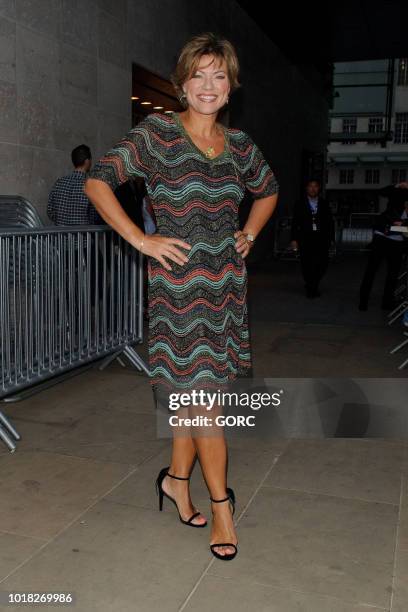 Kate Silverton seen leaving BBC TV studios on August 17, 2018 in London, England.