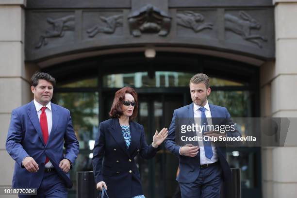 Kathleen Manafort , wife of former Trump campaign chairman Paul Manafort, walks out of the Albert V. Bryan U.S. Courthouse during the second day of...