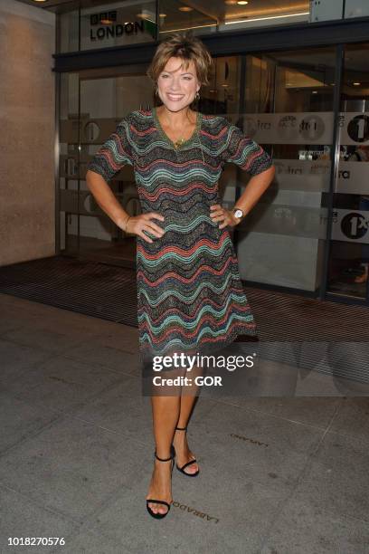 Kate Silverton seen leaving BBC TV studios on August 17, 2018 in London, England.