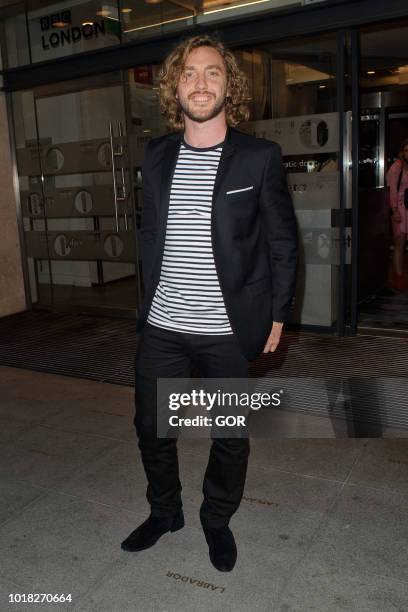 Seann Walsh seen leaving BBC TV Studios on August 17, 2018 in London, England.