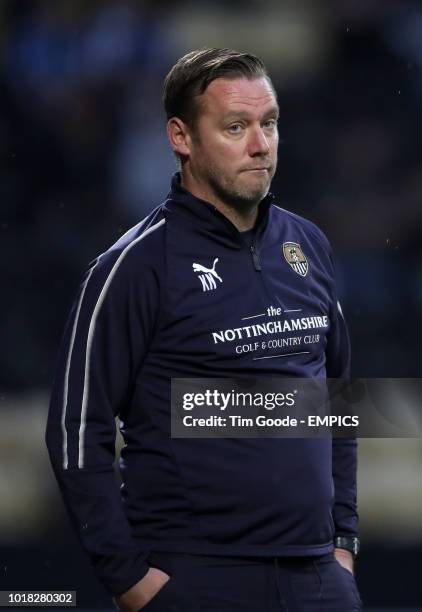 Notts County manager Kevin Nolan is dejected on the touchline Notts County v Yeovil Town - Sky Bet League Two - Meadow Lane .