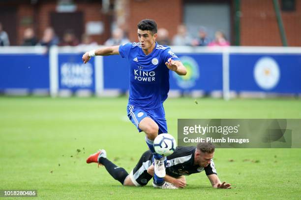 Alex Pascanu of Leicester City in action during the Premier League International Cup tie between Leicester City and Reading at Holmes Park on August...