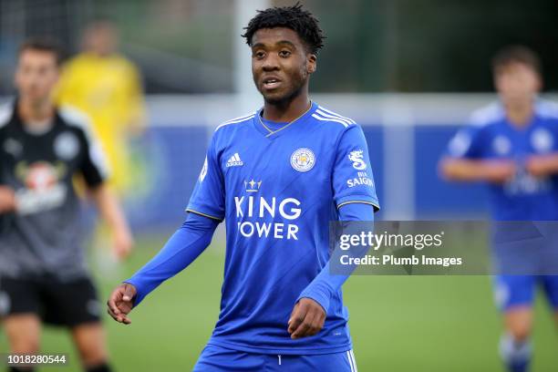 Khanya Lashabela of Leicester City during the Premier League International Cup tie between Leicester City and Reading at Holmes Park on August 17,...