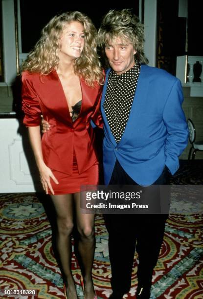 Rod Stewart and Rachel Hunter circa 1991 in New York.