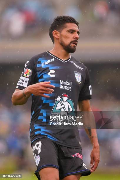 Franco Jara of Pachuca during the fourth round match between Pumas UNAM and Pachuca as part of the Torneo Apertura 2018 Liga MX at Olimpico...