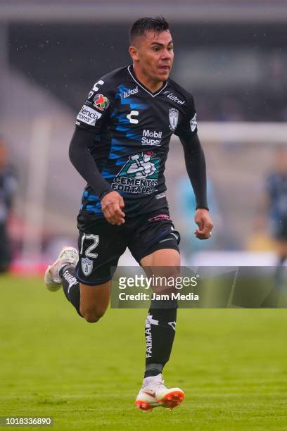 Emmanuel Garcia of Pachuca runs during the fourth round match between Pumas UNAM and Pachuca as part of the Torneo Apertura 2018 Liga MX at Olimpico...
