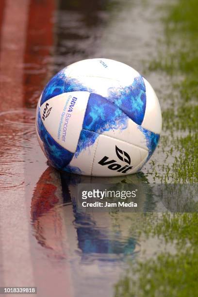 Detail of Voit ball during the fourth round match between Pumas UNAM and Pachuca as part of the Torneo Apertura 2018 Liga MX at Olimpico...